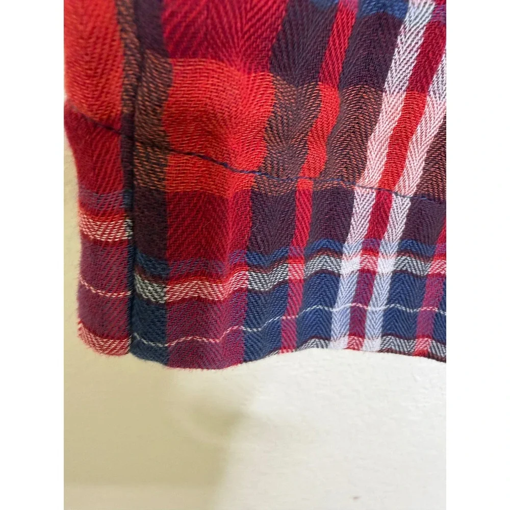 Urban Outfitters Jo Plaid Midi Skirt Red Blue Tartan Pencil S Grunge 90's Preppy - Picture 12 of 15